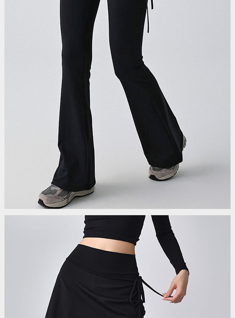 XUEXIMAN Two-in-One Yoga Skirt Pants Sports Tennis Skirt with Drawstring High Waist Running Anti-Exposure Fitness Pants for Women 5