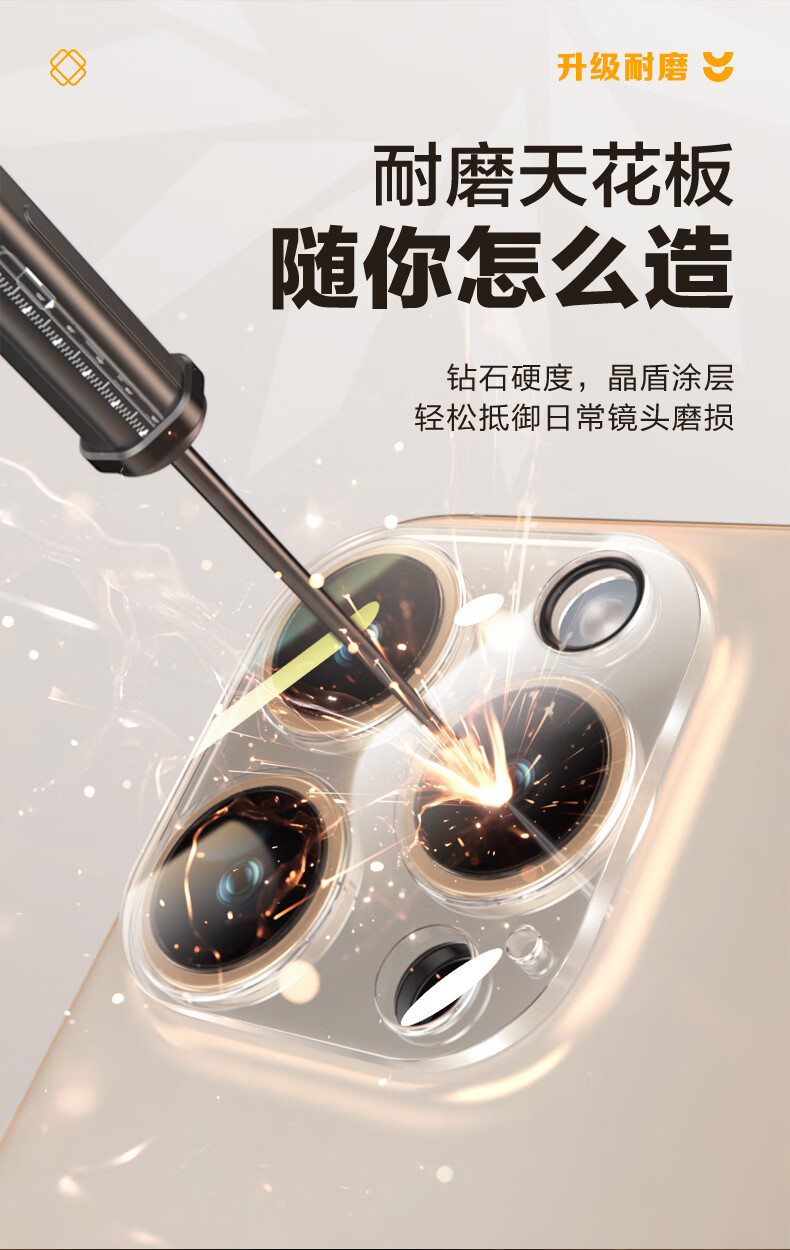 LLUNC Lens Protector for Apple IPhone 16 Pro/16 Pro Max, Rear Camera Protective Film, High Definition, Wear-Resistant And Scratch-Resistant, 2-Pack 8