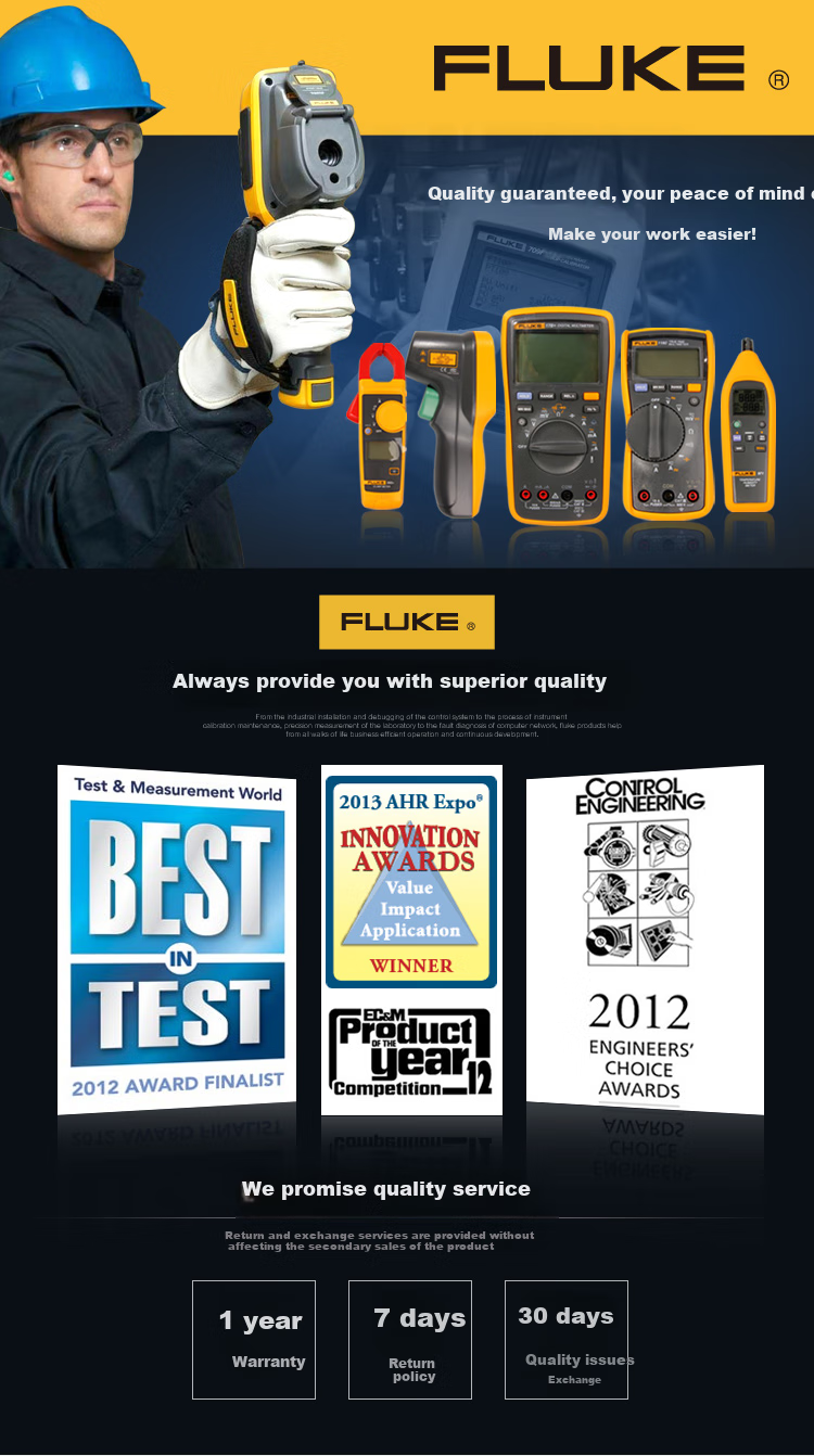 FLUKE 18B+ Digital Multimeter, Handheld Multimeter with Auto-Ranging, Backlit LED Display, Testing Instrument And Meter 1