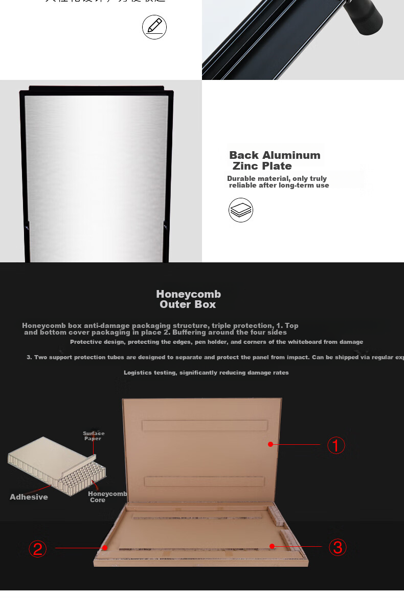 Deli Frameless Whiteboard 60*90cm, Triangular Tripod Stand with Clamp, Magnetic Whiteboard for Office Meetings And Writing, Poster Advertising Display Stand (With Paper Clip) 7892 6