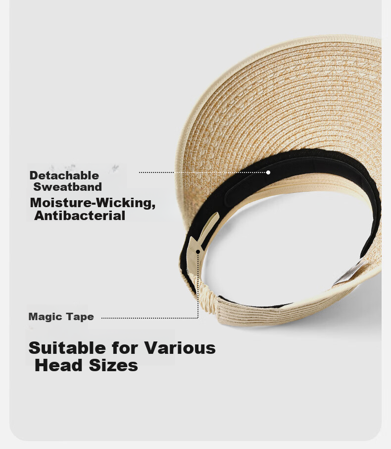 Kenmont Foldable Wide Brim Open Top Sun Protection Straw Hat for Women Spring Summer Beach UV Protection Vacation Sunshade Hat 6062 12