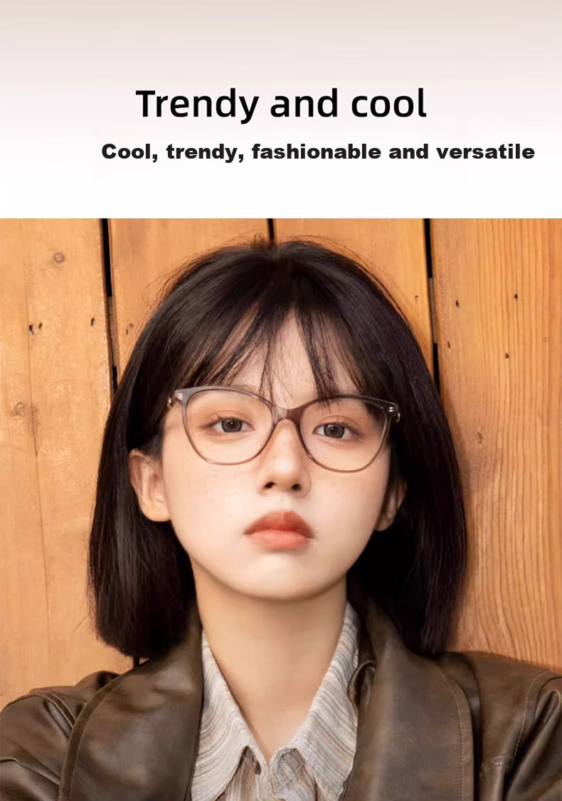 LOHO New 2024 Cat Eye Glasses for Women, Myopia, Anti-Blue Light, Slimming Frame, Bare Face Glasses, Prescription Available, YX8063 Orange 6