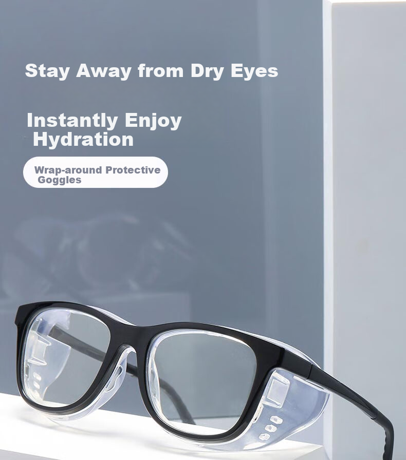 FESETE Wet House Mirror, Protective Goggles against Pollen, Specialized Glasses for Post-Cataract Surgery, Moisturizing Glasses for Dry Eye Syndrome, Father's Day Gift 1