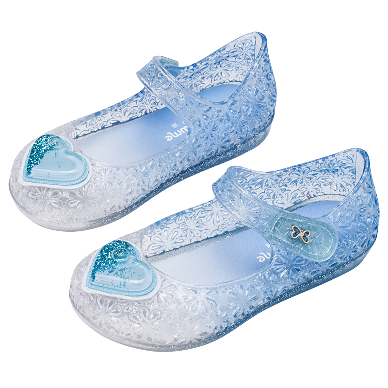 Follow Me Girls' Sandals Children's Jelly Shoes Princess Style Shoes Soft-Soled Non-Slip Casual Shoes Light Blue Size 30