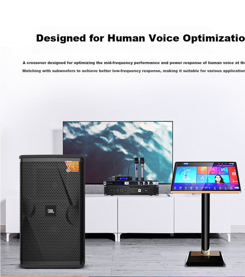 JBL [Full-Range Professional Speaker] KES6100 High-Power Home KTV Singing Complete Set, Karaoke Sound System Kit, Professional Karaoke for Home And Stage Performance Speakers 2