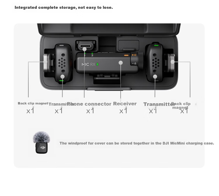 DJI Mic Mini Transmitter (Carbon Black), Mini Wireless Noise-Cancelling Button Clip Microphone for Interviews, Live Streaming, And Vlog Recording 3