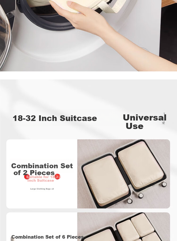 Baicaoyuan Compression Travel Storage Bag, Luggage Organizer for Clothes And Shoes, Packing Cubes for Travel And Business Trips, Blue 10