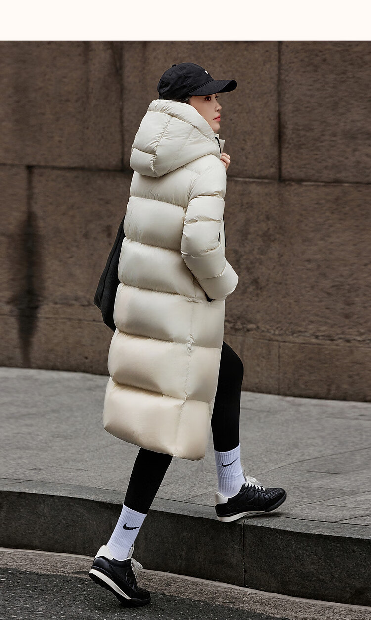 Dme [Qing Nuan Yun Duo Series] Winter Outdoor Hooded 90% Duck Down Thickened Over-Knee Long down Warm Coat 20