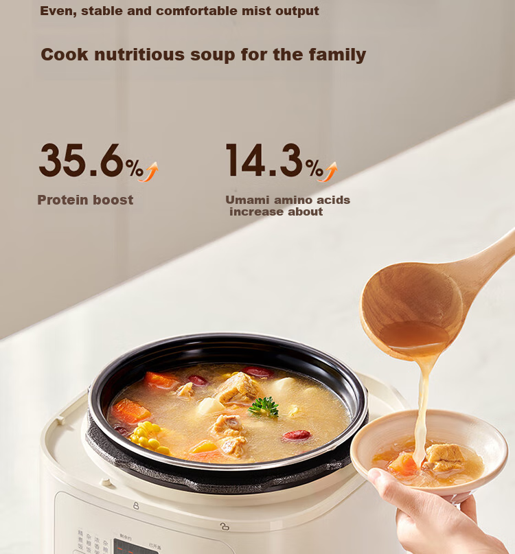 Joyoung Home 5L Dual Inner Pot Rice Cooker with Crystal Diamond Inner Pot for Stewing Soup, Cooking Porridge, Cooking Rice, Electric Pressure Cooker with Deep Soup Inner Pot, Multifunctional High-Pressure Stewing And Cooking Pot Y-50H115 15