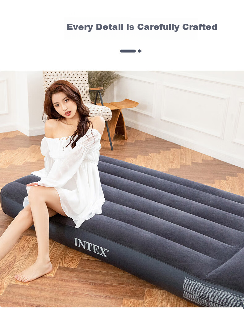 INTEX Built-In Electric Pump USB Port Single-Person Automatic Inflatable Mattress, Nap Tent Moisture-Proof Mat Folding Bed 66127 5