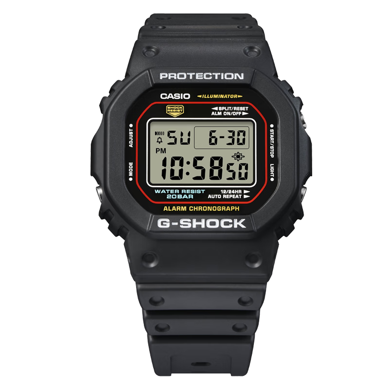 Casio Men's G-SHOCK Watch, Square Digital Sports Watch, Japanese/Korean Style, Gift for Boyfriend, DW-5600RL