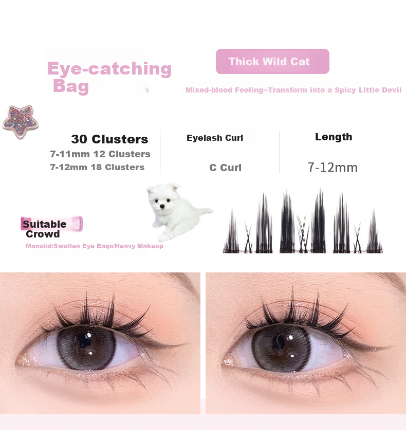 FLORTTE Glue-Free False Eyelashes, Segmented Self-Adhesive Eyelashes, Natural, Removable, Beginner-Friendly, Qixi 04# Natural Beauty 11