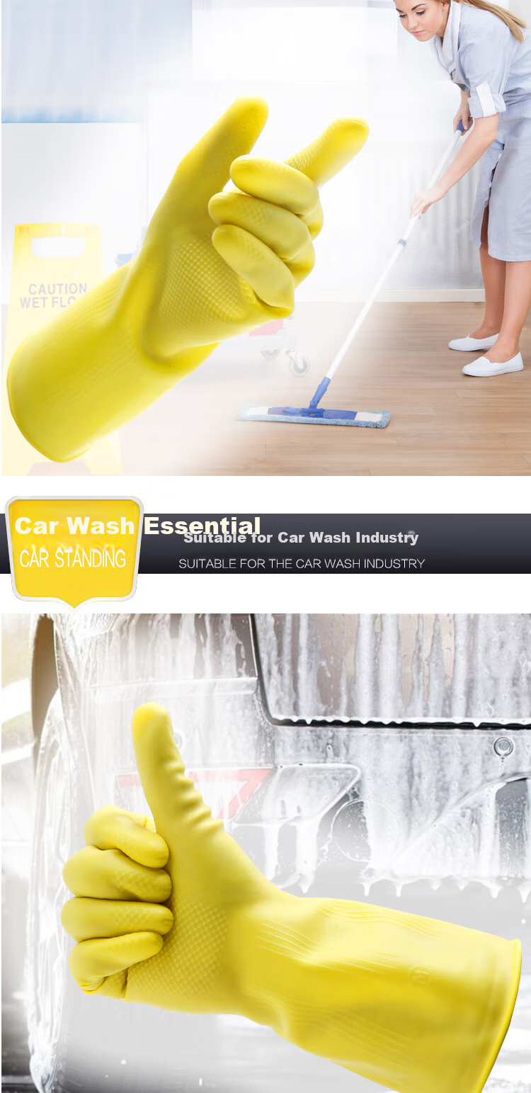 Niupai Dishwashing Gloves 5 Pairs Waterproof Wear-Resistant Latex Gloves for Laundry, Housework, Kitchen, Hygiene Cleaning And Labor Protection Medium Size [Genuine Product] 6