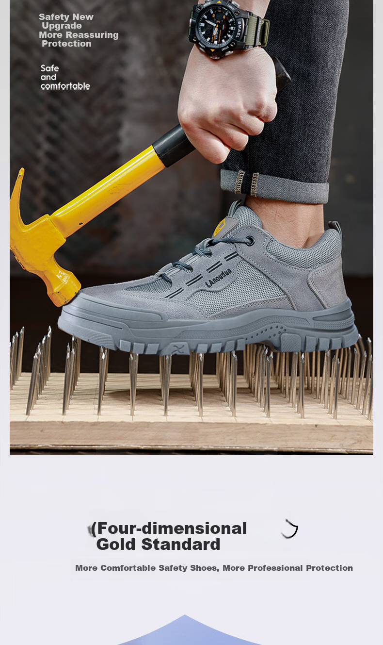 Lanoudun Safety Shoes for Men, Summer Breathable Steel Toe Cap Anti-Puncture Welding Wear-Resistant Non-Slip Work Boots D215 Size 44 3