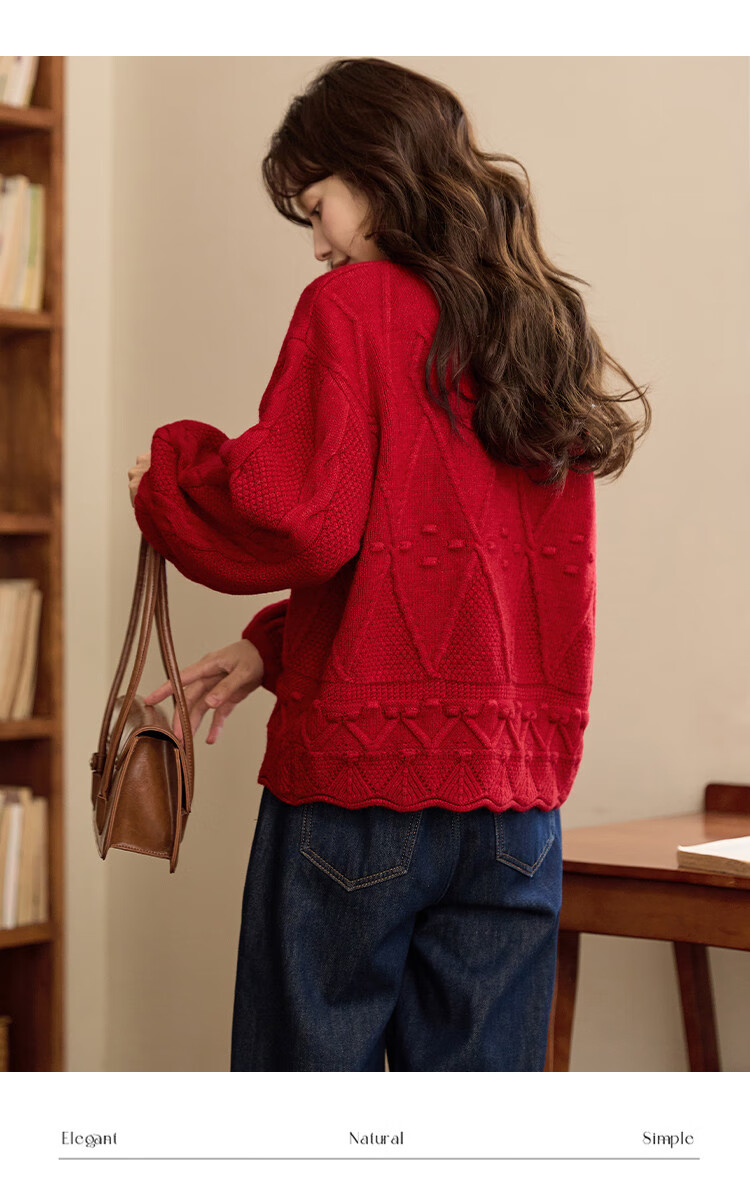 Dme [Festival Atmosphere] Spring And Autumn Three-Dimensional Cable Knit Sweater, Sweet And Youthful Women's Knitted Top 5