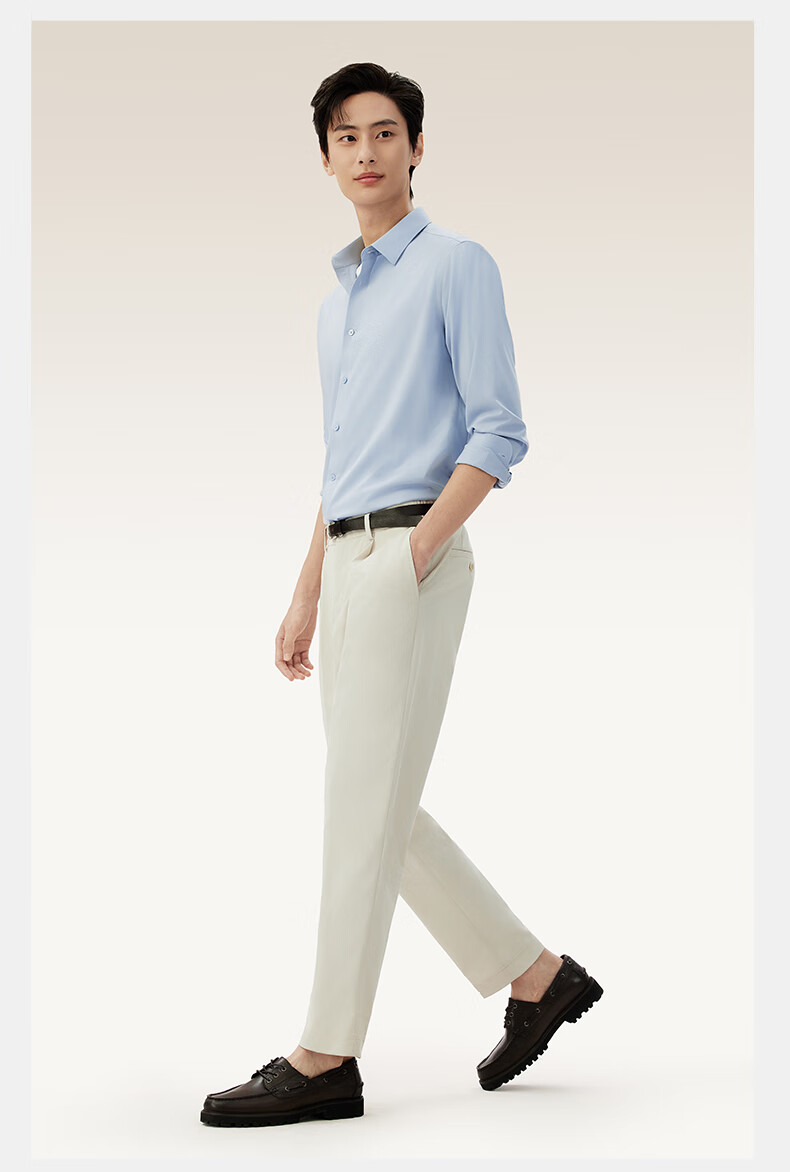 Hodo [Light Cloud Shirt] Modal Silk Blouse, Men's Long-Sleeve Casual Shirt, Wrinkle-Free Dress Shirt 21