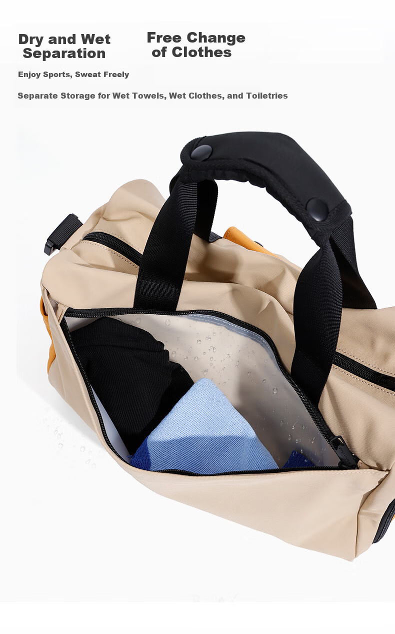 NOXXON Dry-Wet Separation Sports Fitness Bag for Women, Short-Trip Travel Bag, Casual Crossbody Large Capacity Swimming Yoga Bag 2