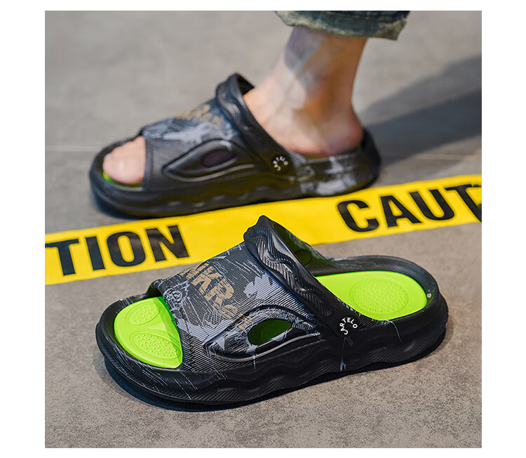 CARTELO Men's Sandals, Summer Outdoor Wear, Thick-Soled Men's Sandals, Comfortable Beach Dual-Use Slippers, Khaki, Size 41-42 20