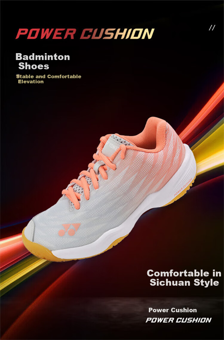 YONEX Badminton Shoes for Children And Teenagers, Ultra-Light Shock-Absorbing Sports Shoes SHBA5JR Orange-Red Size 35 2