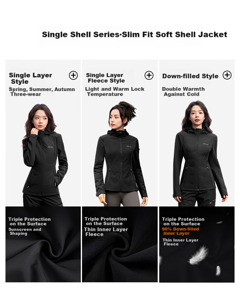 MOLY VIVI Slim-Fit Soft Shell Jacket for Women, Waist-Cinching Coat, Spring And Summer New Style Outdoor Windproof Waterproof Sports Hiking Wear, Magic Vivvi 2