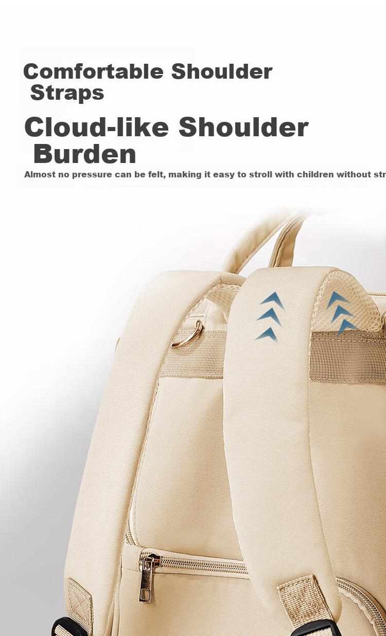 Aibaoshi Mommy Bag Backpack Multifunctional Breast Milk Bag Large Capacity Lightweight Outdoor Maternity Bag Dad Bag Khaki Fabric M400 13