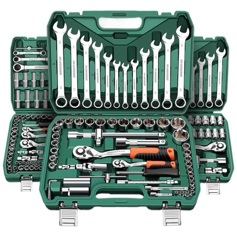 GREENER Flagship 62-Piece Auto Repair Tool Set Socket Wrench Torque Ratchet Complete Small Fly Home Car Repair Toolbox