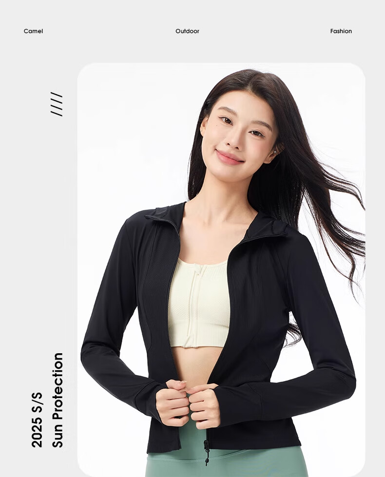 CAMEL Outdoor Original Yarn Sun Protection Jacket 2025 Spring Summer Quick-Dry Slim Fit Ice-Feel Sun Protection Coat 1109 M 20