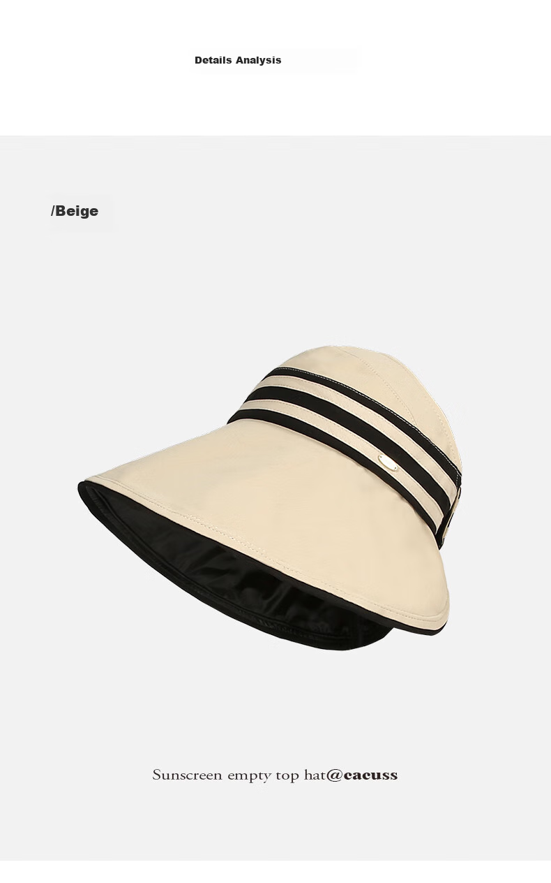CACUSS Large Brim Open Top Outdoor UV Protection Sun Hat Summer Sports Hat for Men and Women Black 9