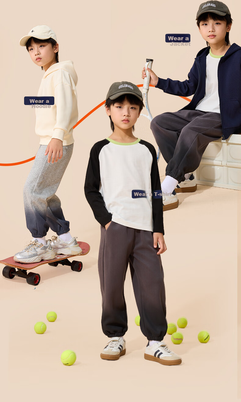 Jeanswest Boys' Sweatpants, 2024 Autumn Children's Gradient Trousers, Boys' Fall Pants, Autumn Clothing for Older Kids, Loose-Fitting Joggers with Elastic Cuffs 9