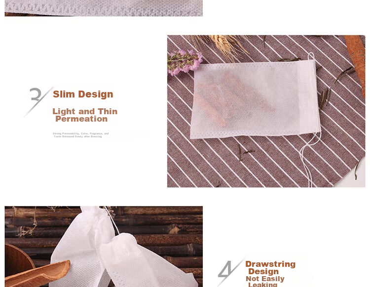 BJ Tea Bag, Herbal Medicine Infusion Gauze Bag, Non-Woven Fabric Herbal Medicine Dispensing Filter Bag, Marinade Seasoning Packet, Filtering Decoction Bag 10