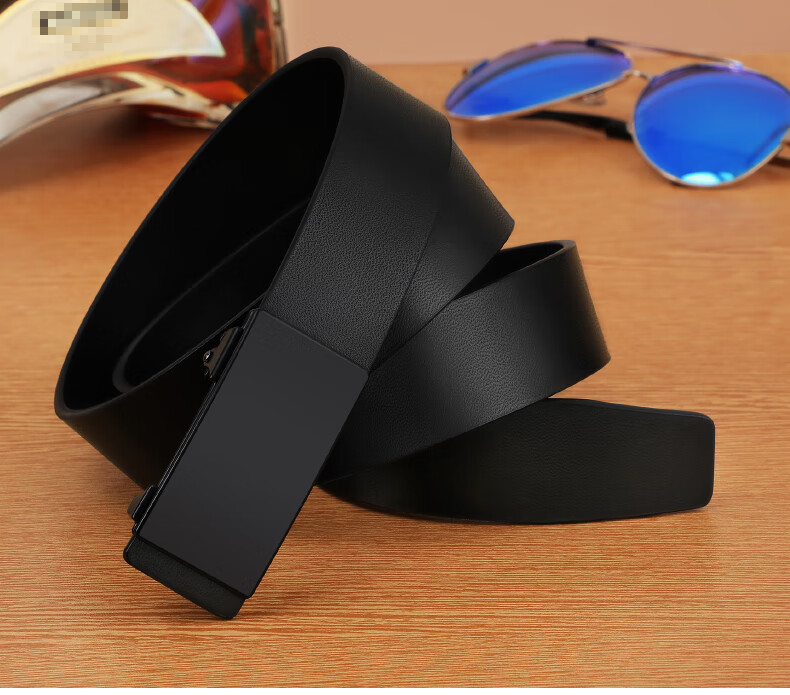 Viney Men's Belt, Cowhide Toothless Automatic Buckle Trouser Belt with Inner Buckle, Birthday Gift for Boyfriend, Husband, Father Or Dad 17