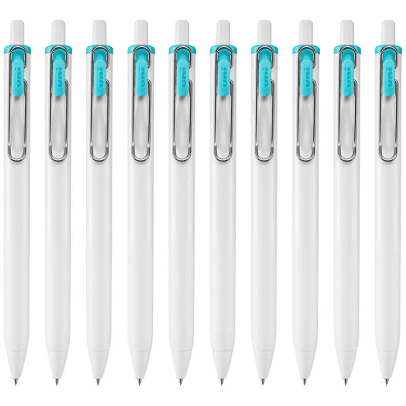Uni-Mitsubishi Uni-Ball One Series, Small Medium Core Sky Blue Gel Pen, High Aesthetic Value, 0.38mm Signature Pen, UMN-S, 10 Pieces