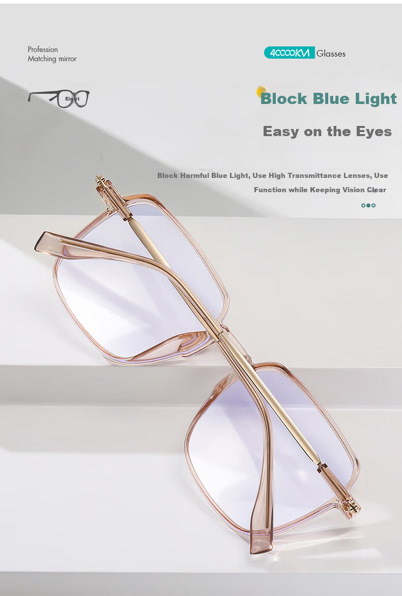 Siwangongli Blue Light Blocking Glasses for Women, Large Frame Non-Prescription Glasses, Korean Style Slimming Bare Face Glasses, Computer Eye Protection Glasses, Myopia Eyeglass Frames 6