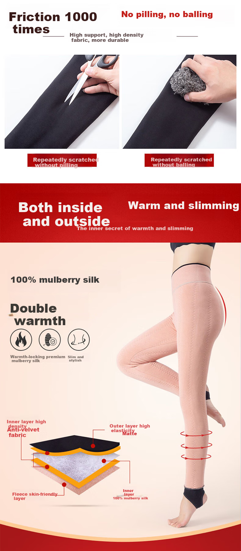 LangSha Women's Fleece-Lined Leggings with Silk Cotton, Thick Warm Pants for Outer Wear in Northeast China, Cold-Resistant Cotton Pants for Autumn And Winter 11