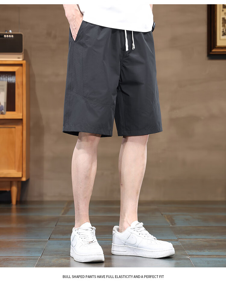 JEEP Ice Silk Quick-Dry Men's Casual Shorts, Loose-Fitting Cargo Five-Point Pants for Men, Summer 2026 Mid-Length Shorts 8