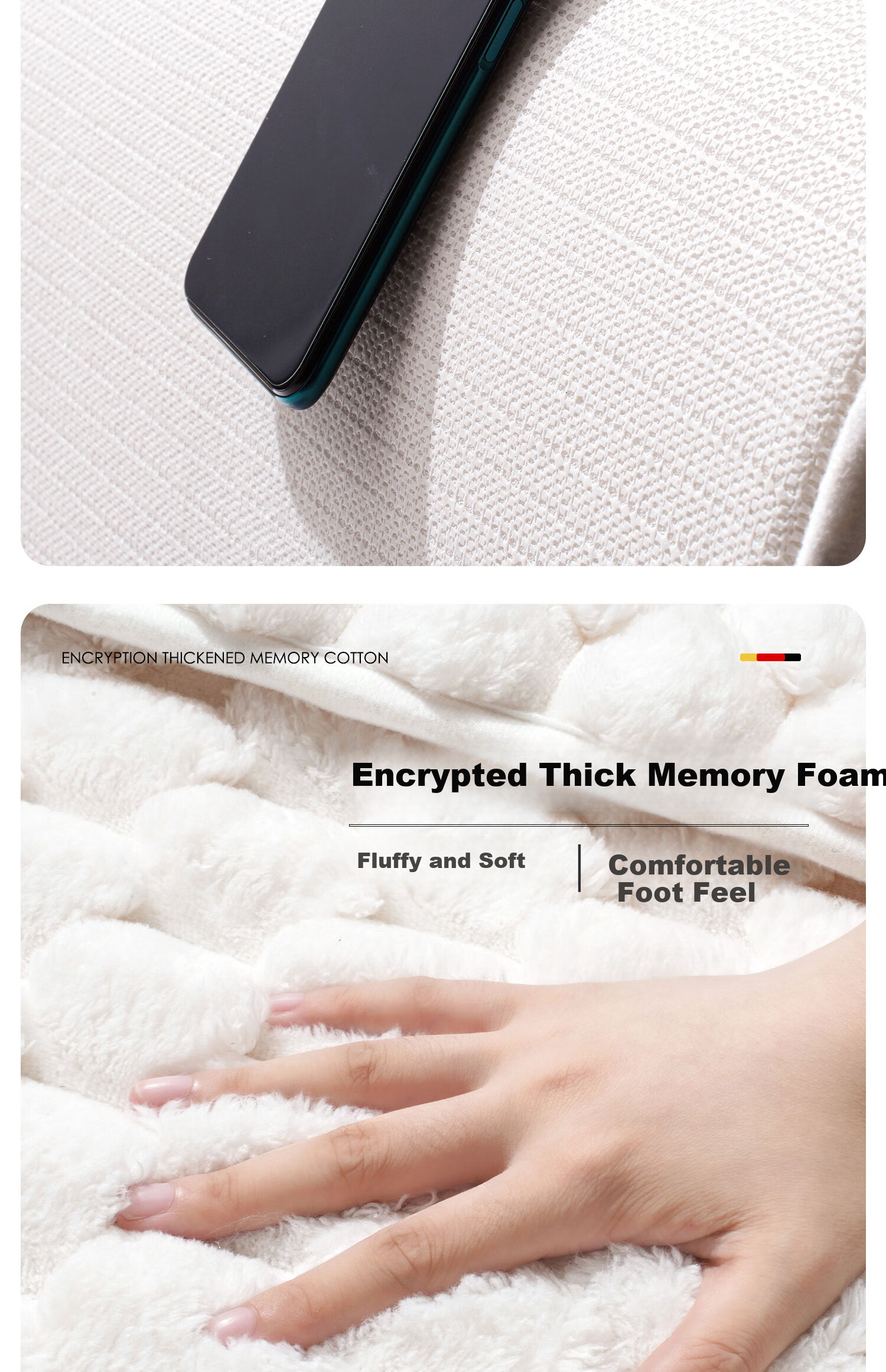 Qiqijia Memory Foam Bathroom Mat, Household Absorbent Floor Mat, Shower Room Entrance Foot-Wiping Mat, Quick-Drying Bathroom Door Mat 6