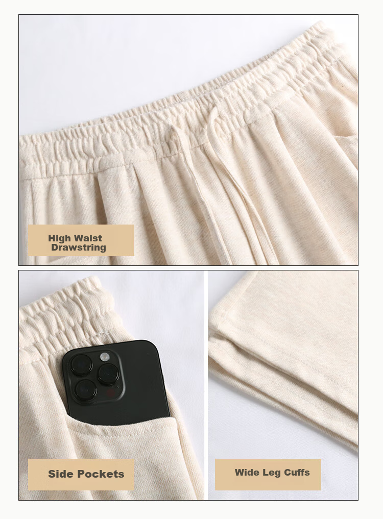 FitonTon Wide-Leg Glutinous Rice Pants for Women, Loose Straight-Leg Draping Trousers for Autumn And Winter, Fleece-Lined Thick Soft Long Pants, Versatile Casual Pants 12