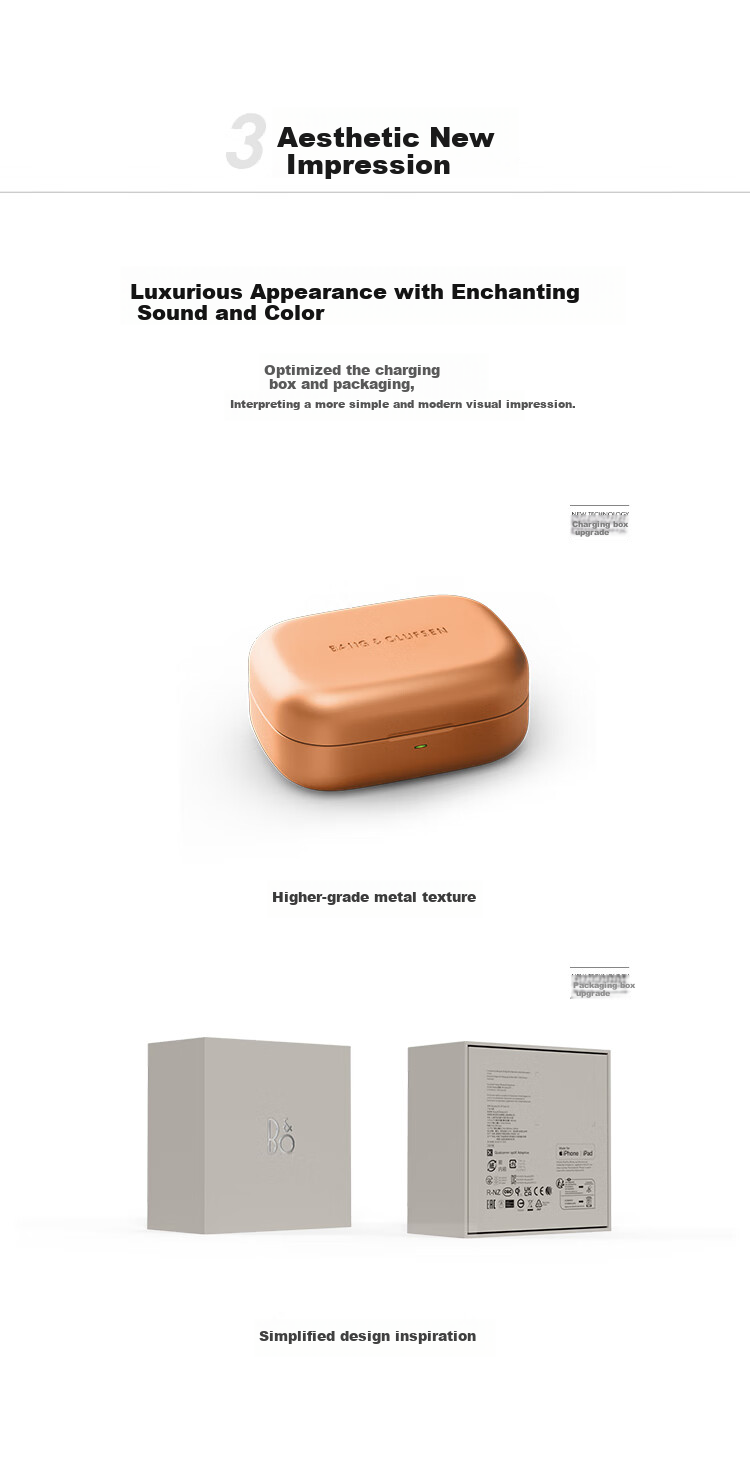 B&O Eleven Flagship Active Noise-Cancelling Wireless Bluetooth Earphones, Upgraded Version of Beoplay EX In-Ear Headphones, Warm Aluminum Color, Holiday Gift [Endorsed by Gong Jun] 3