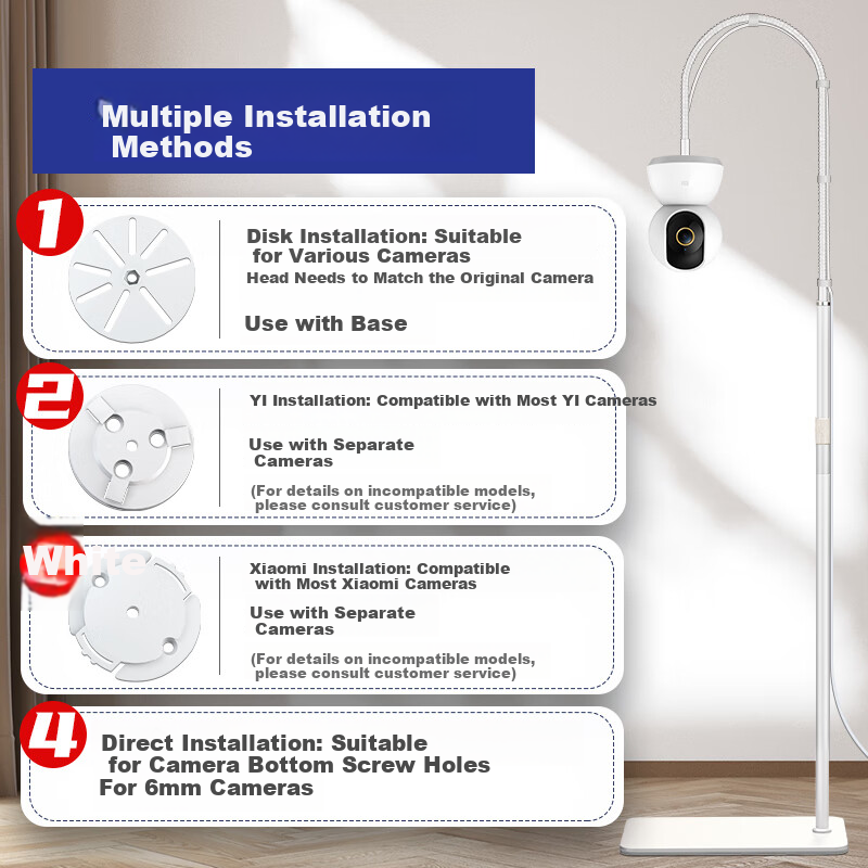 COMPCCTV Surveillance Camera Floor Stand, Indoor Movable, Suitable for Xiaomi, Yingshi, Haima, Dadabi, Huawei, TP-Link Cameras 1