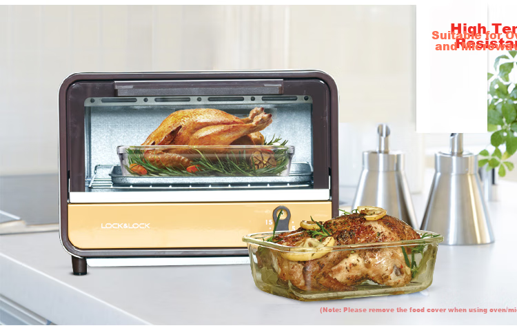 LOCK&LOCK Heat-Resistant Glass Food Storage Containers Set of Three: Sealed Lunch Boxes with Bento Box, Meal Containers And Lunch Bag 1000+750+300ML 12