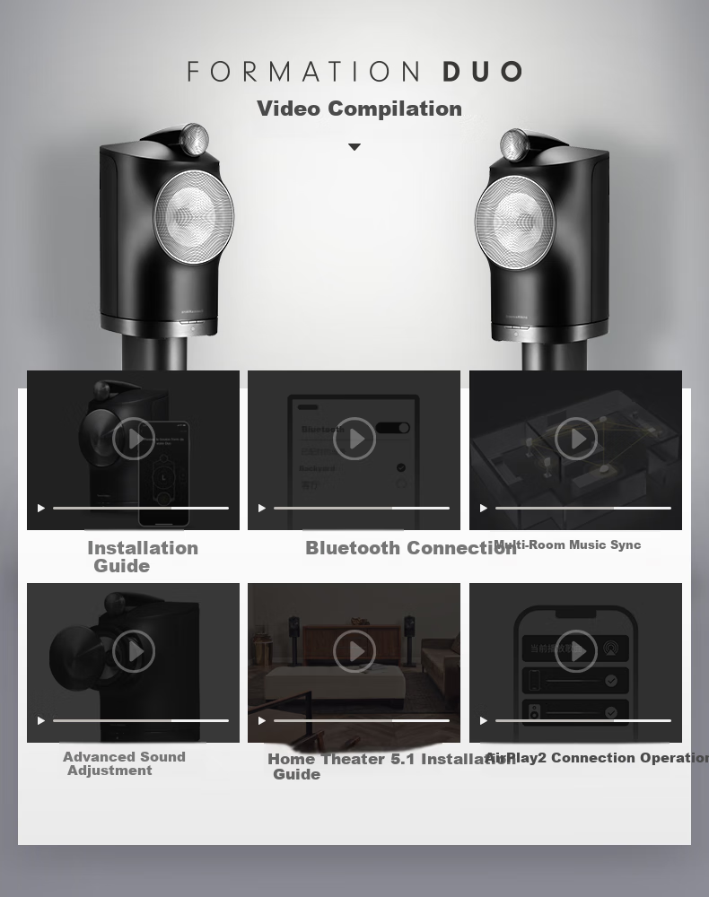 Baohuaweijian Formation Duo Wireless Home Bluetooth Bookshelf Speaker, B&WHIFI Home Theater High-Fidelity Sound System Gift, White 1