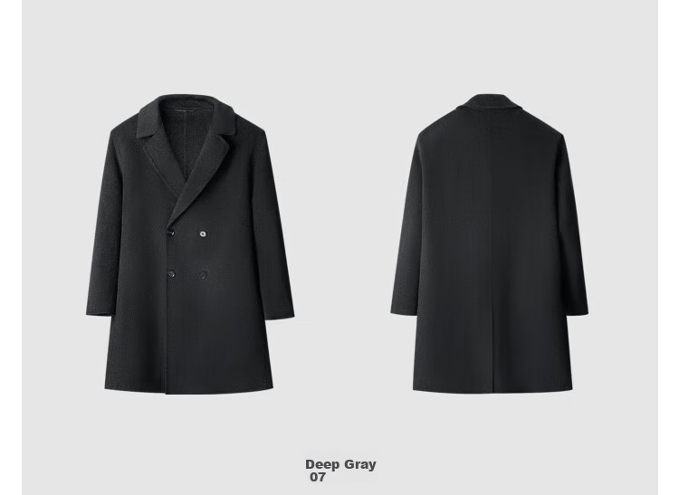 HLA Men's Lightweight Business Classic Notch Lapel Pure Wool Coat for Winter, HWDAW4W003A 13