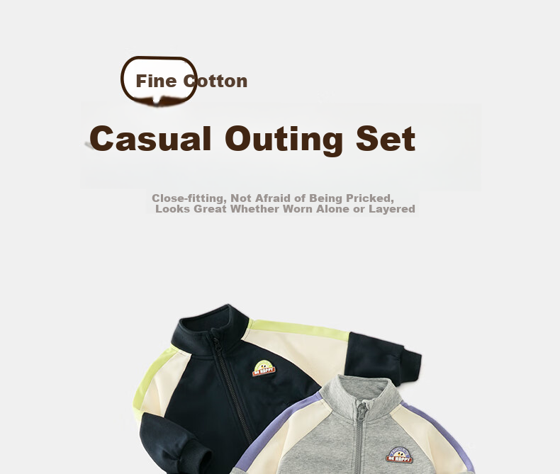 Ciciibear Baby Sports Set Spring And Autumn Style, Boys' Open-Front Spring Outfit Two-Piece Set, Children's Jacket School Uniform, New for 2024 5