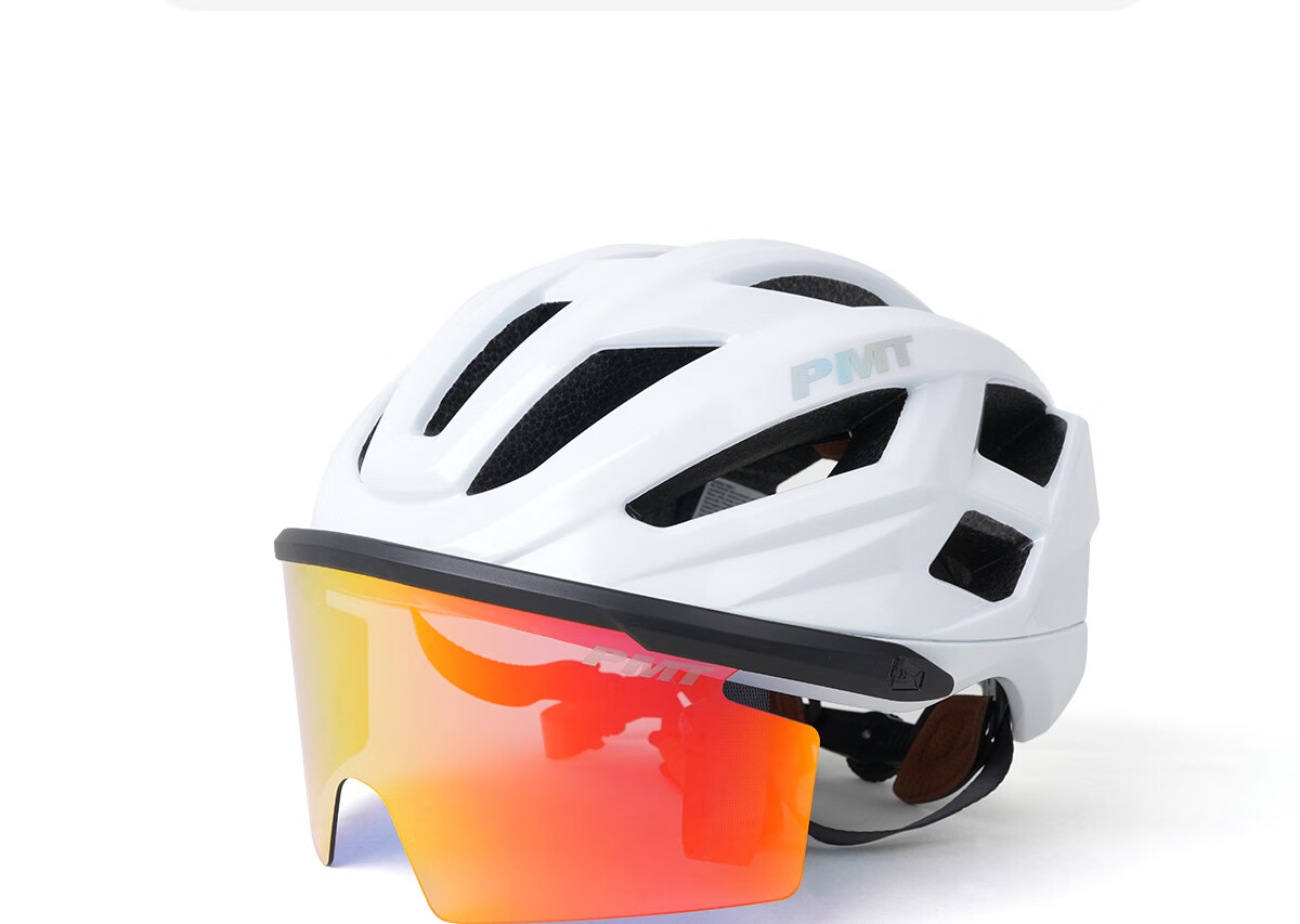 PMT Bicycle Magnetic Sunglasses Cycling Helmet Mountain Road Bike Unisex Safety Helmet Meedo 3.0 White L 8