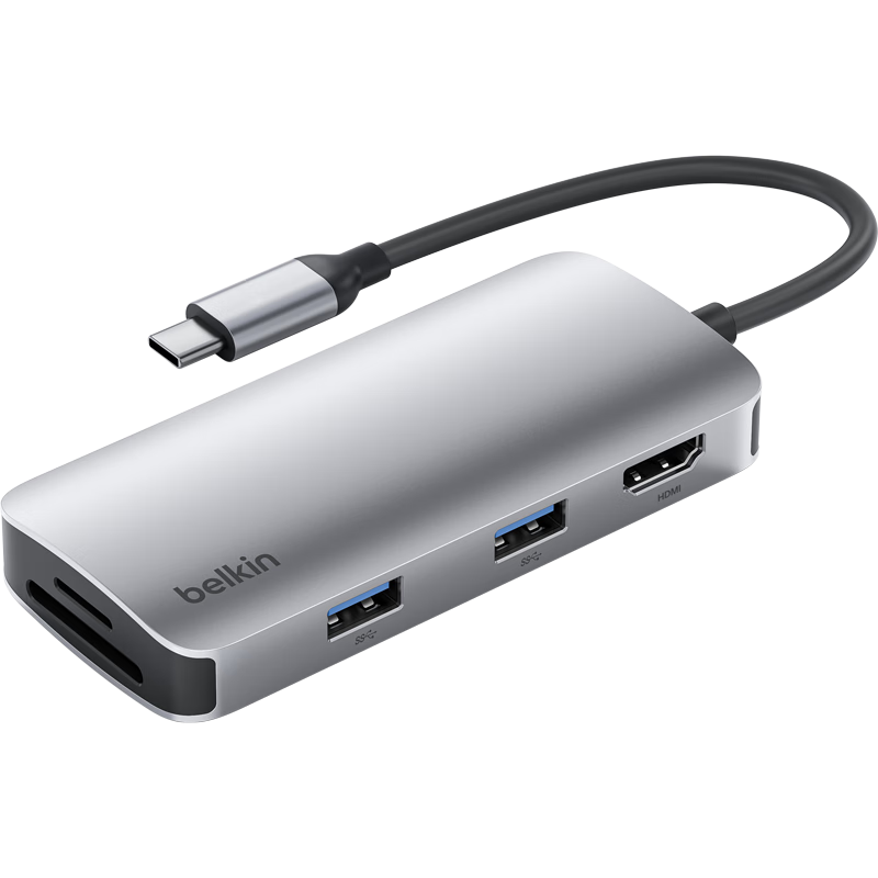 BELKIN Type-C Expansion Dock, MacBook Expansion Dock 5-In Computer USB Expansion TF/SD Card Reader, IPad Screen Mirroring HDMI, Compatible with Thunderbolt Port, AVC007-V2