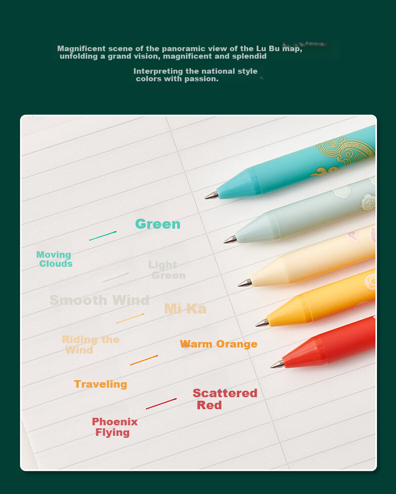 KACO PURE Shuyuan Colorful Pens with Retractable Mechanism, Chinese National Museum Co-Branded Stationery, Multi-Color Ink Pens for Marking And Highlighting, Signature Pens - Zonghengshenzhou 8