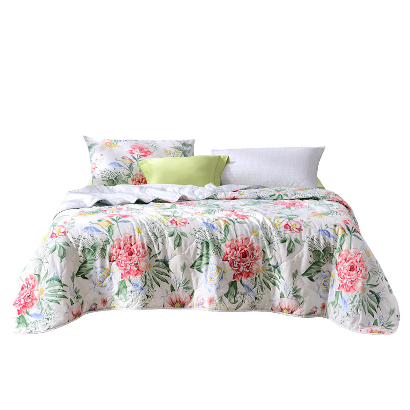 FUANNA Summer Quilt, Washable, Seven-Hole Antibacterial Air Conditioning Quilt, Pure Cotton Fabric, Double-Size Summer Quilt, 3.5 Jin (1.75 Kg), 230x229cm