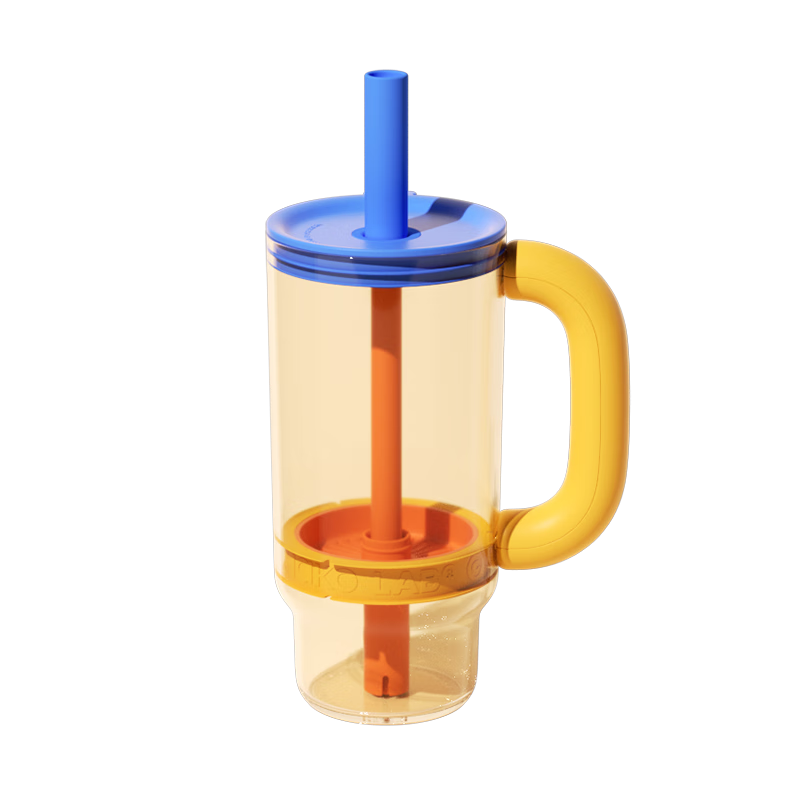 Chakolab Giant Tea Separation Straw Cup for Women High-Value Large Capacity Tritan Boba Cup Pretend in Mango