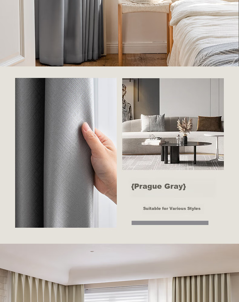 Ali Home Blackout Curtains, No Drilling Required, Hook-Style High Sunshade Curtains, Fully Blackout Fabric, Finished Curtains, 1.3*1.8 Meters 16