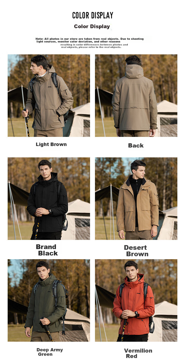 JEEP [Yuanzheng Series Windbreaker] High-End Three-In Jacket for Men, Spring And Autumn 2026 Outdoor Windproof Jacket for Me 13